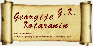 Georgije Kotaranin vizit kartica